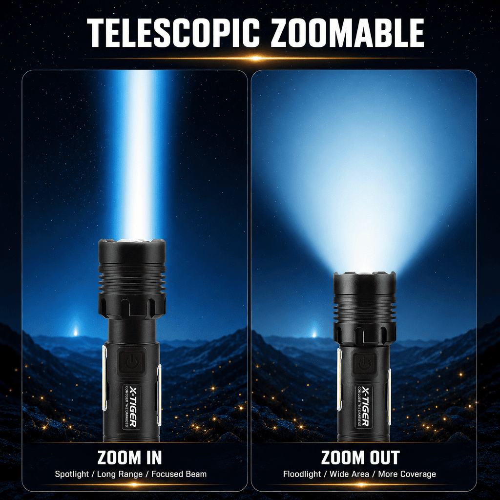 Doulami 2 Pack Flashlight 100000 Lumens, Rechargeable Flashlight, XHP70.2 LED, 3000mAh Battery, IP67 Waterproof, Zoomable Powerful Torch for Hiking Camping