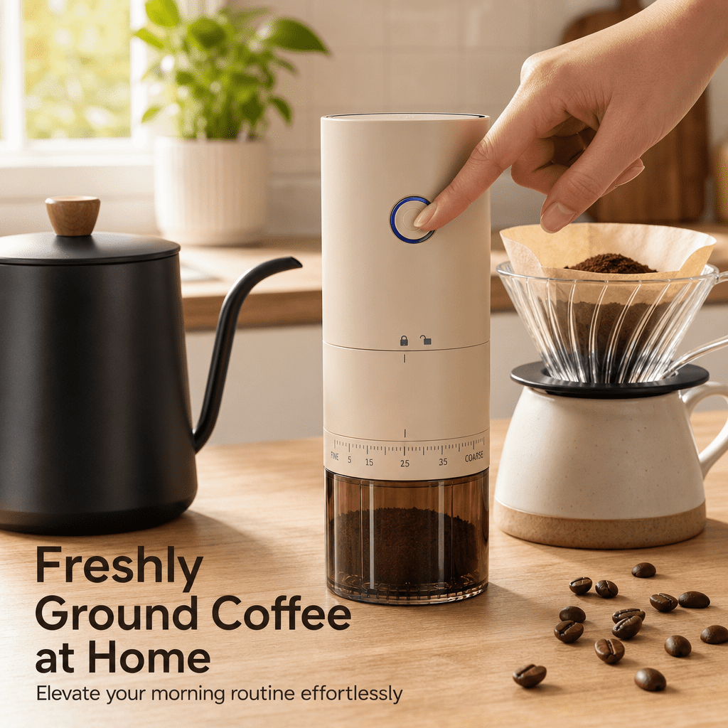Doulami Coffee Grinder, 38 Adjustable Grind Levels, Portable Conical Burr, Usb Rechargeable Ceramic Core, for Espresso French Press Travel Camping
