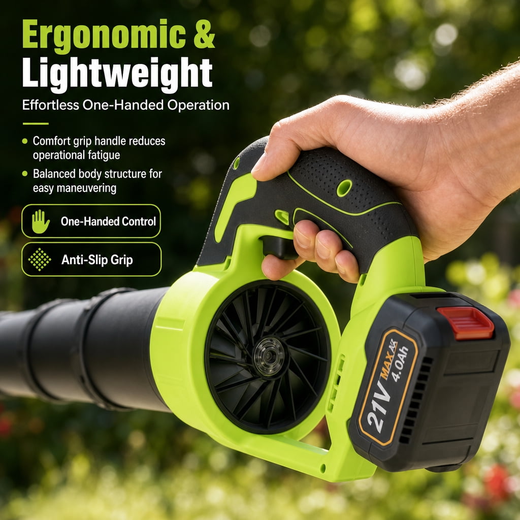 Doulami Leaf Blower Cordless Blower 2×4.0Ah Batteries 450CFM Variable Speed for Lawn/Yard