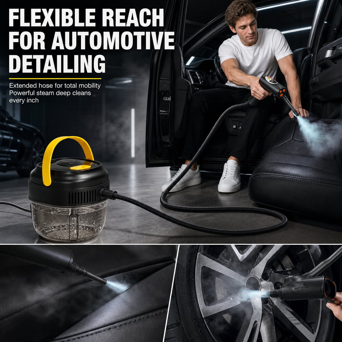 Doulami Steam Cleaner Handheld, 2500W Portable Steamer with 50.7oz Water Tank and 19 Accessories