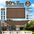 Doulami 10' X 19' Sun Shade Cloth, 90% Patio Sun Shade Canopy, Rectangle Sand UV Block Sunshade for Backyard Yard Deck Patio Garden Outdoor Activities and Facility,brown
