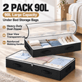 Doulami 2 Pack 90L Under Bed Storage Bags with Handles Collapsible Containers and Organizers Closet Organizer for Toys, Clothing, Blanket, Comforter, Pillows