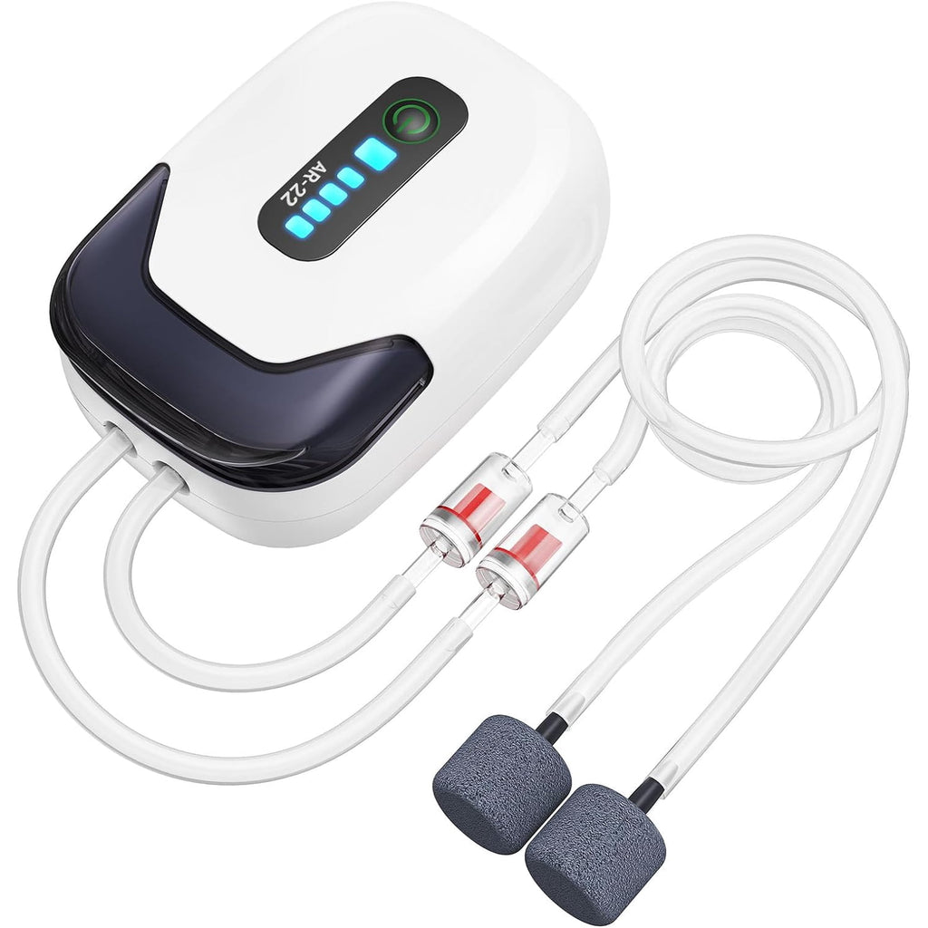 Doulami Aquarium Air Pump USB Rechargeable – Ultra Quiet Portable Bubble Aerator, Up to 70-Hour Runtime with Intermittent Mode, Stable Aeration for Fish Tanks, Betta Bowls & Outdoor Use