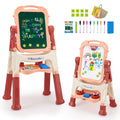 Doulami Art Easel for Kids, Adjustable Double-Sided Drawing Board with Painting Accessories, 360° Rotatable, Ages 3 and Up, Blue