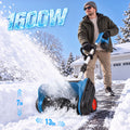 Doulami Electric Snow Shovel, 1600W Brushless Cordless Snow Blower with 2×4500mAh Batteries, 13" Width 26.2ft Throw, Power Display & Anti-Slip Wheels for Driveway Walkway