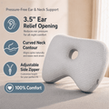 Doulami Side Sleeper Pillow with Center Hole, 3.5" Opening Cotton Polyester Washable Adjustable Pillow for Side Sleepers, Gray