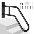 Doulami Wall Mount Handrail for Outdoor Steps, 24.8" U-Shaped Welded Stair Grab Bar with Hardware Kit, Waterproof Rustproof for Porch Garage Bathroom Seniors Safety
