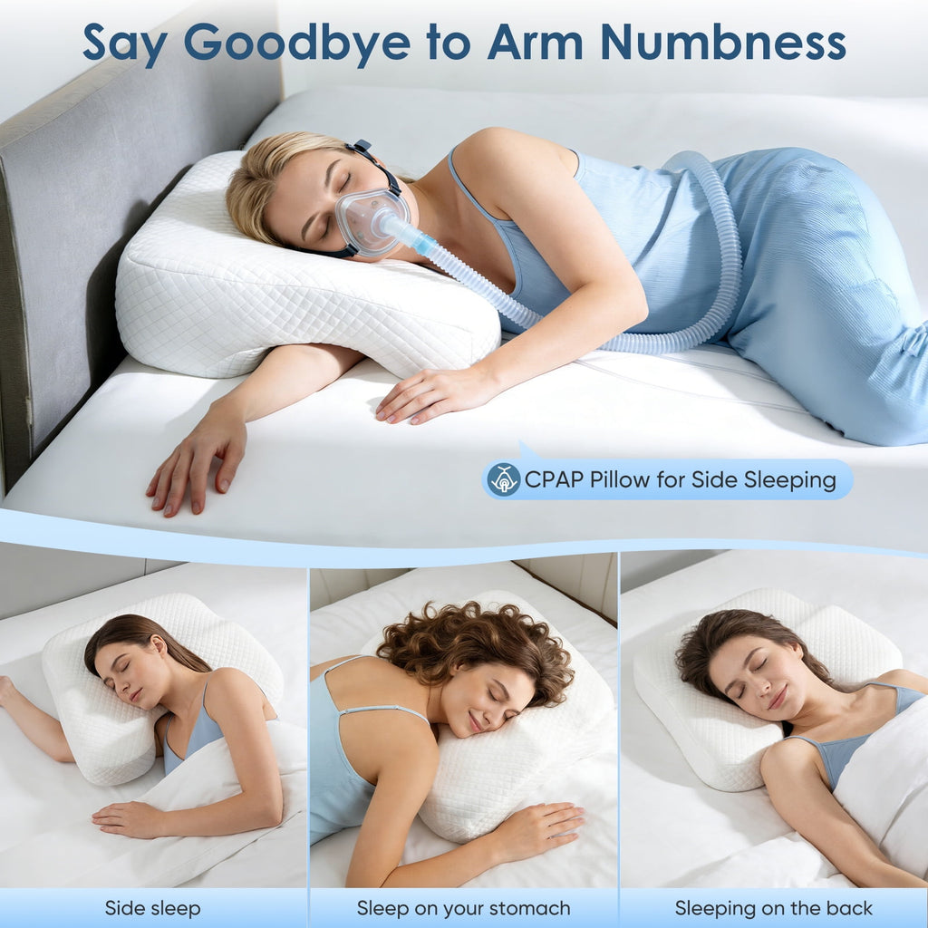 Side Sleeper Pillow, 2 in 1 Memory Foam Pillow for Adults, Relieves Rotator Cuff & Shoulder Pain, Comfort for Side, Back and Stomach Sleepers
