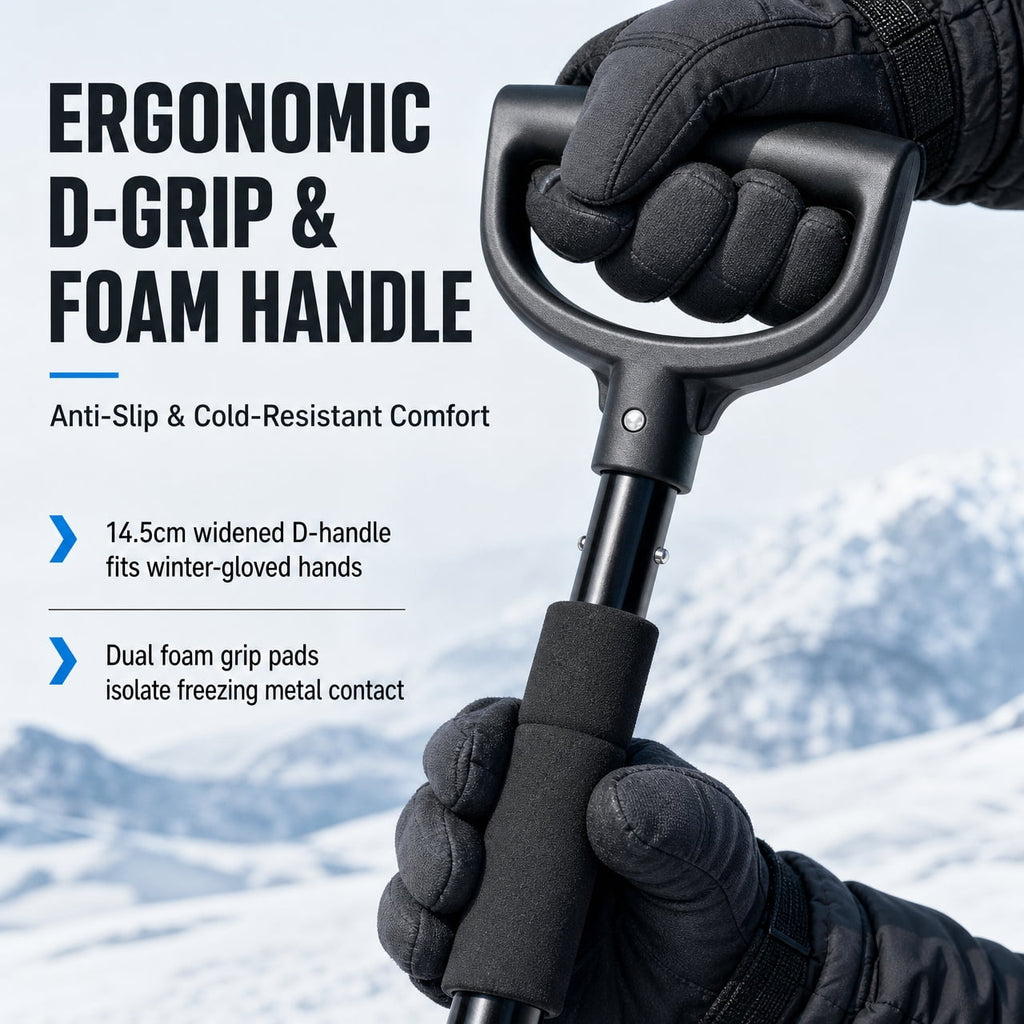 Doulami snow shovel and Ice Scraper 3-in-1 Car Snow Removal Kit, Adjustable Extension Handle with Brush, Square Snow Shovel and Ice Scraper, 95 x 24 x 14 cm